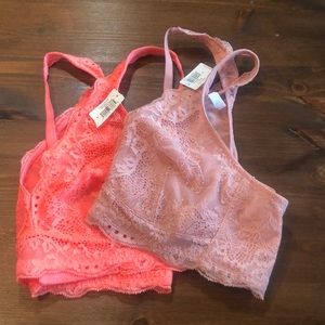 Bundle of 2 Gap Lace Plunge Bralette NWT
